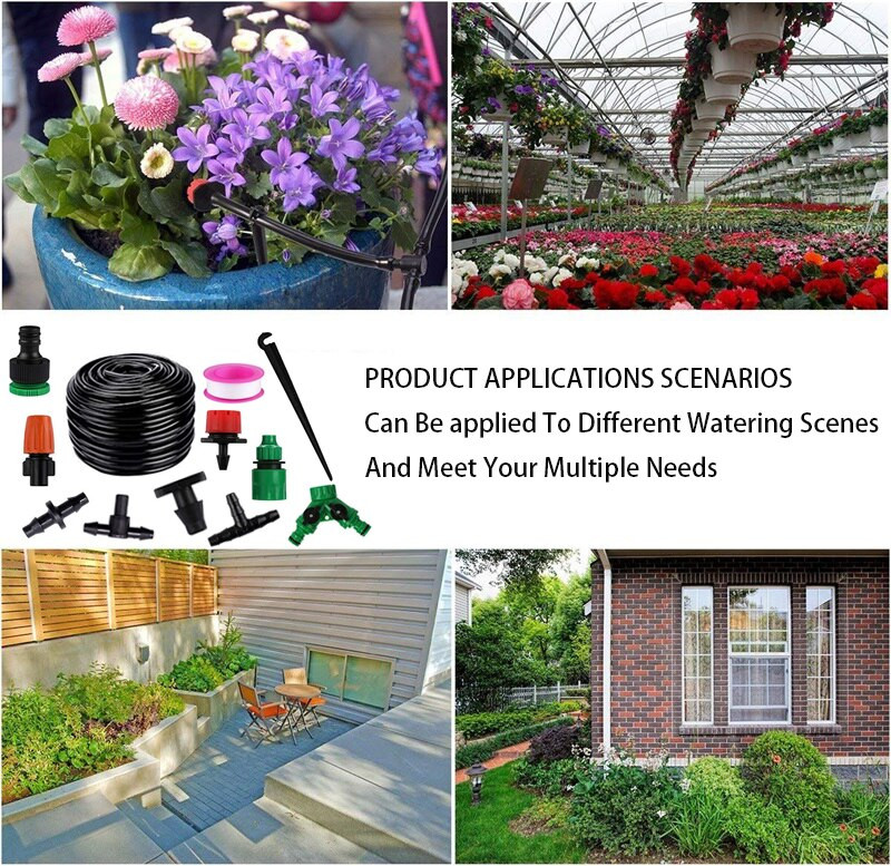 60M mikro lašelinio laistymo sistema Automatinė sodo laistymo sistema su reguliuojamais lašintuvų rinkiniais Micro Spray aušinimo sistema