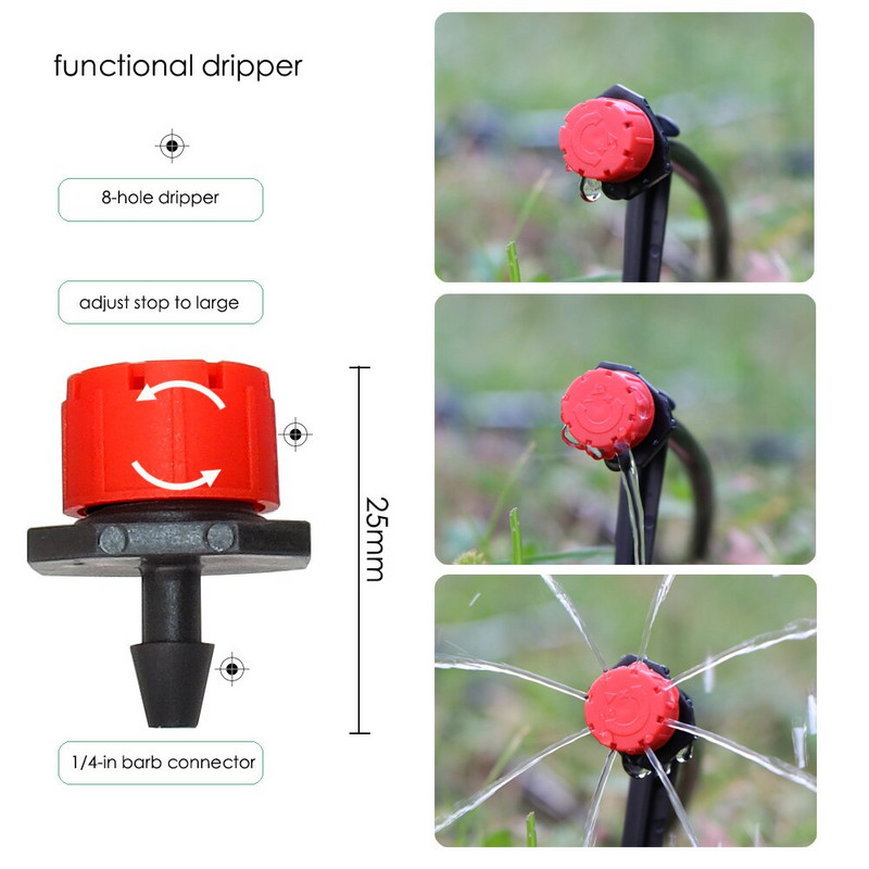 MUCIAKIE 5M-45M Kerti mikro csepegtető ködképző öntözőrendszer refrakciós fúvókával állítható öntözőkészletek bölcsődei táskákkal