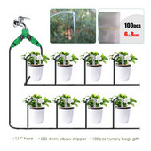 5-60M Seturi de irigare în ghivece pentru balcon de grădină Micro irigare prin picurare automată 4/7mm Cot Săgeată Picurator Sistem de udare