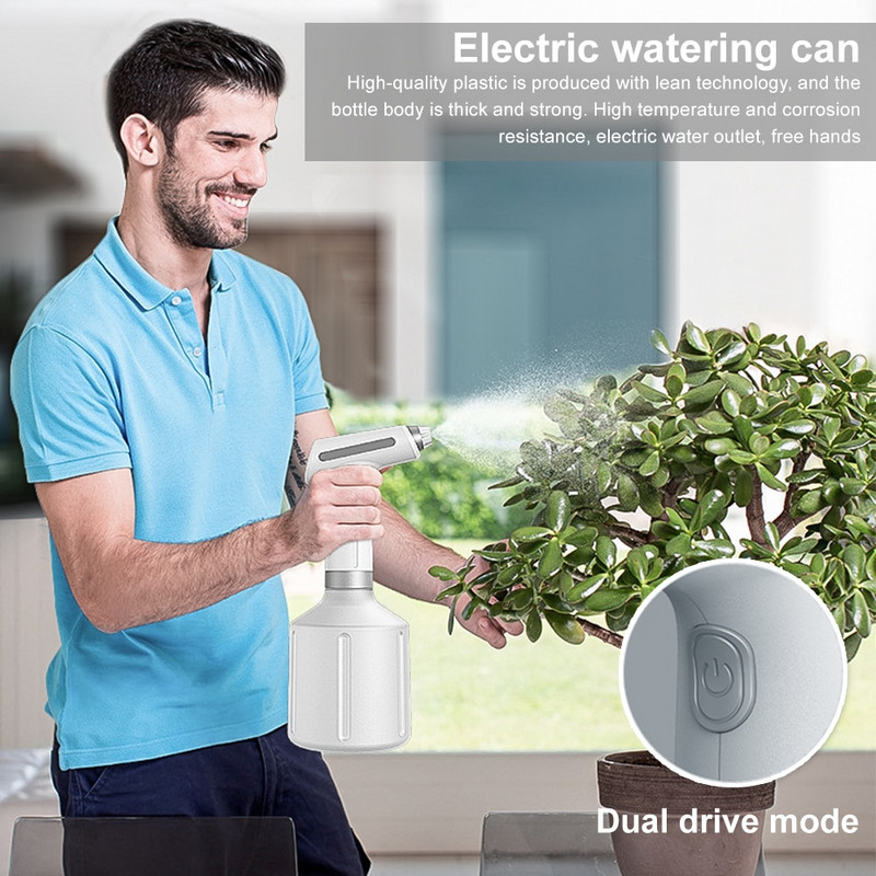 Elektrinis augalų purškimo butelis USB įkraunamas automatinis laistymo rūko purškimo butelis Nešiojami rankiniai sodo purkštuvo įrankiai