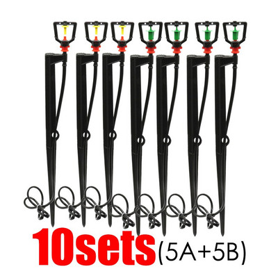 MUCIAKIE 10 SETURI Micro irigare pulverizare duză rotativă pentru ceață 360 de grade pe țăruș de udare a grădinii curte aspersoare de grădină pulverizatoare