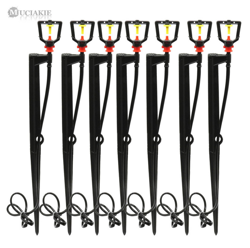 MUCIAKIE 10 SETURI Micro irigare pulverizare duză rotativă pentru ceață 360 de grade pe țăruș de udare a grădinii curte aspersoare de grădină pulverizatoare