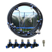 Sistem de răcire pentru ceață de trambulină Sistem de aburire pentru terasă cu 10 duze de pulverizare Kit Mister în aer liber pentru seră de grădină