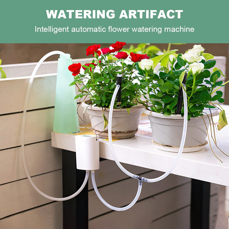 Automatinio laistymo lašelinio laistymo šiltnamio efektą sukeliančių augalų savaiminio laistymo sistemos rinkinys Purkštuvų lašintuvo laikmačio valdiklis Sodo įrankiai