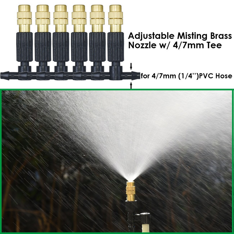 KESLA 5-50m 1/4" kerti mikroködös öntöző öntözőkészlet rendszerű automata permetező állítható fúvóka 4/7 mm-es tömlős üvegházhoz