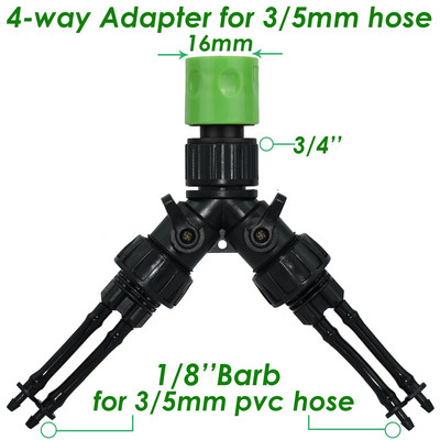 KESLA üvegházhatású csepegtető öntözés 4 utas 3/5 mm csepegtető nyíl 2 utas jeladó DIY öntözőrendszer KÉSZLET cserepes kerti bonsaihoz 10/20 készlet