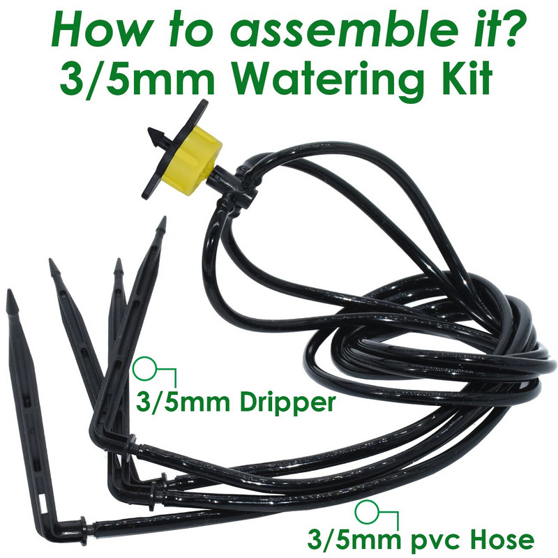 KESLA üvegházhatású csepegtető öntözés 4 utas 3/5 mm csepegtető nyíl 2 utas jeladó DIY öntözőrendszer KÉSZLET cserepes kerti bonsaihoz 10/20 készlet