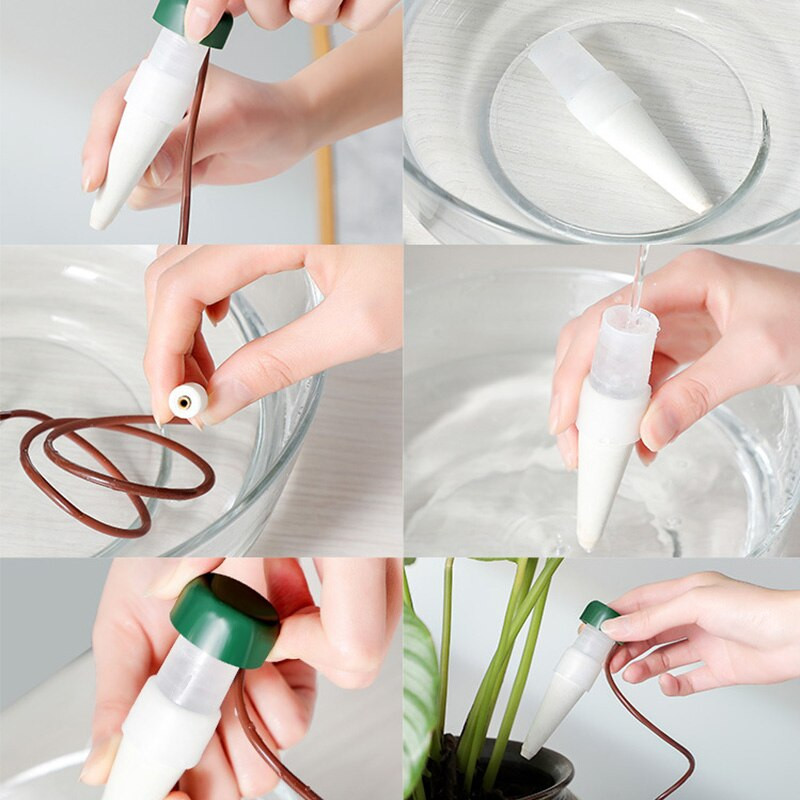 2 vnt Automatinis augalų laistymo įrenginys Keraminis savaime laistomas spygliuočiai gėlių vazonų purkštuvai automatinio lašelinio laistymo laistymo sodo priedai