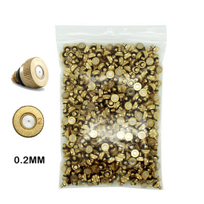 50 vnt. srieginis žalvarinis rūko purkštukas, 0,1–0,8 mm anga Water Mister dalių rūko antgalis, skirtas lauko aušinimo sistemai