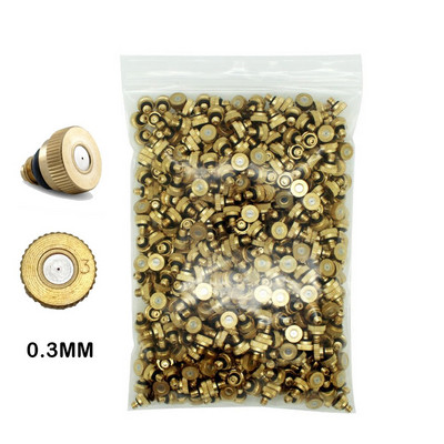 50 vnt. srieginis žalvarinis rūko purkštukas, 0,1–0,8 mm anga Water Mister dalių rūko antgalis, skirtas lauko aušinimo sistemai