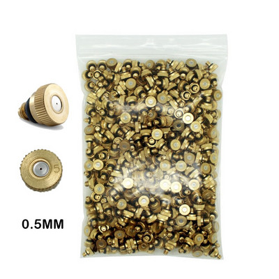 50 vnt. srieginis žalvarinis rūko purkštukas, 0,1–0,8 mm anga Water Mister dalių rūko antgalis, skirtas lauko aušinimo sistemai