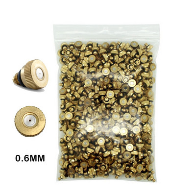 50 vnt. srieginis žalvarinis rūko purkštukas, 0,1–0,8 mm anga Water Mister dalių rūko antgalis, skirtas lauko aušinimo sistemai