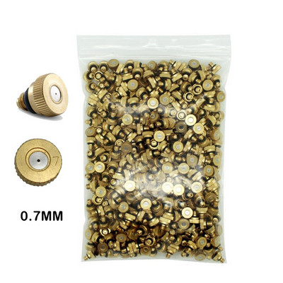 50 vnt. srieginis žalvarinis rūko purkštukas, 0,1–0,8 mm anga Water Mister dalių rūko antgalis, skirtas lauko aušinimo sistemai