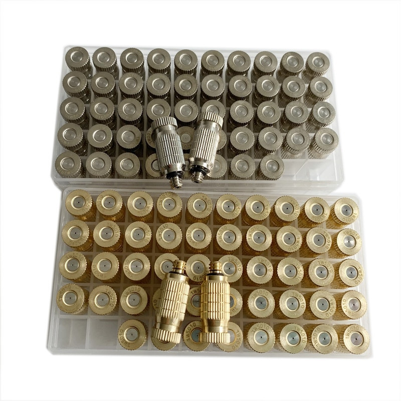 S363 One Box 50 vnt rūko purkštukai su sriegiu žalvario purškimo antgalis UNC10-24 vandens mister purškiamas sausas rūkas, skirtas rūko aušinimo sistemai