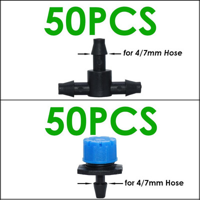 SPRYCLE 50 DB 4/7 mm-es tüskés pólócsatlakozó és állítható csepegtető mikro csepegtető öntözési emitter 1/4 hüvelykes tömlős kerti üvegházhoz