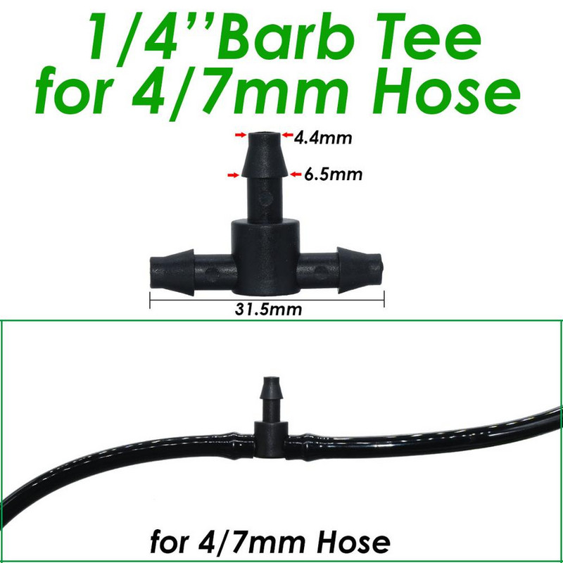SPRYCLE 50 DB 4/7 mm-es tüskés pólócsatlakozó és állítható csepegtető mikro csepegtető öntözési emitter 1/4 hüvelykes tömlős kerti üvegházhoz