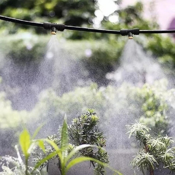 Σύστημα ψύξης ομίχλης εξωτερικού χώρου Σετ ακροφύσια νερού άρδευσης κήπων Mister Set Water Spray Kit Νεφελοποιητής υγρής ομίχλης Αίθριο ψύξης 60 πόδια