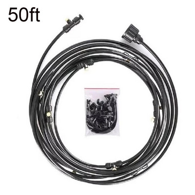 Външна охладителна система за замъгляване Градинско напояване Вода Mister Дюзи Комплект Комплект за пръскане на вода Пулверизатор за мокра мъгла Охлаждане на вътрешен двор 60 фута