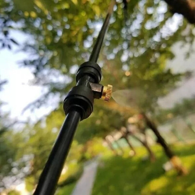 Външна охладителна система за замъгляване Градинско напояване Вода Mister Дюзи Комплект Комплект за пръскане на вода Пулверизатор за мокра мъгла Охлаждане на вътрешен двор 60 фута