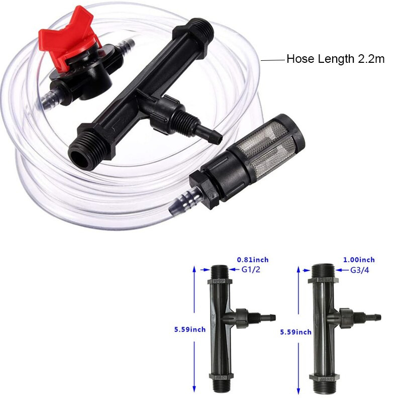 Drėkinimo Venturi trąšų maišytuvo purkštukų įtaisas žemės ūkiui Sodo lašelinio drėkinimo automatinis trąšų purkštukų rinkinys