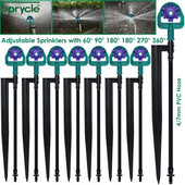 SPRYCLE vandens lašelinio drėkinimo reguliuojami purkštuvai 60/90/180/270/360 laipsnio 195 mm kuolelis vazoniniams augalams laistyti sodo įrankiai