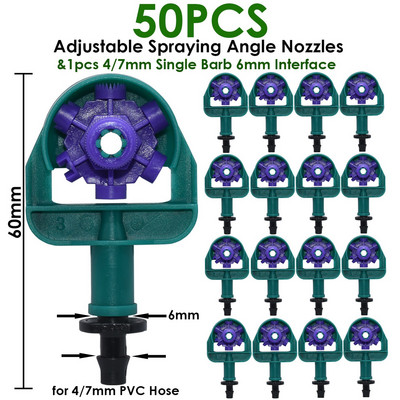 SPRYCLE vandens lašelinio drėkinimo reguliuojami purkštuvai 60/90/180/270/360 laipsnio 195 mm kuolelis vazoniniams augalams laistyti sodo įrankiai