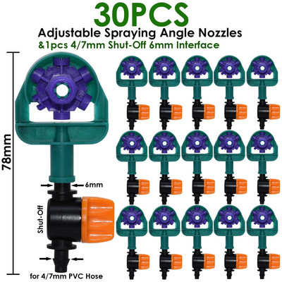 SPRYCLE vandens lašelinio drėkinimo reguliuojami purkštuvai 60/90/180/270/360 laipsnio 195 mm kuolelis vazoniniams augalams laistyti sodo įrankiai