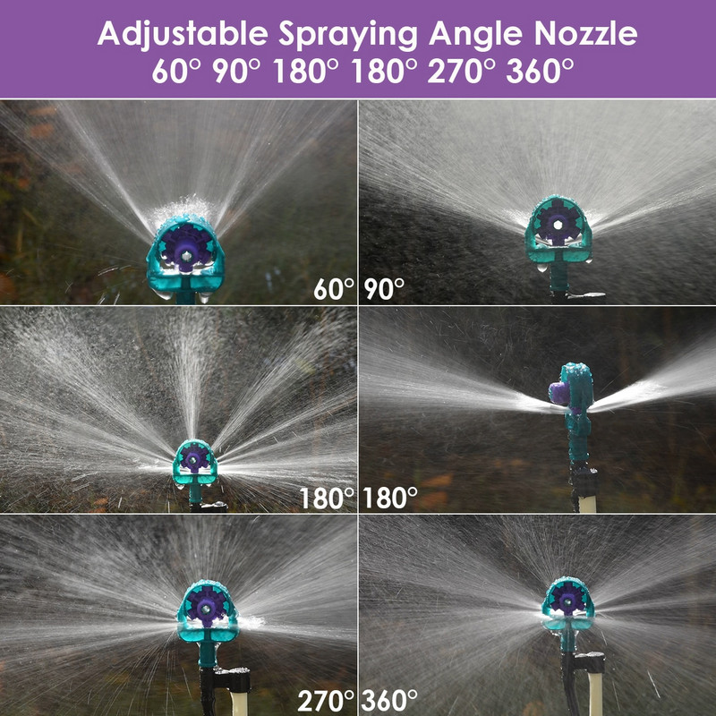 SPRYCLE vandens lašelinio drėkinimo reguliuojami purkštuvai 60/90/180/270/360 laipsnio 195 mm kuolelis vazoniniams augalams laistyti sodo įrankiai
