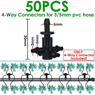 KESLA 50 buc. 3/5 mm furtun ghimpat conector rapid cuplare irigare prin picurare cu 2 căi 4 căi despărțitor furtun comun sistem de udare a grădinii