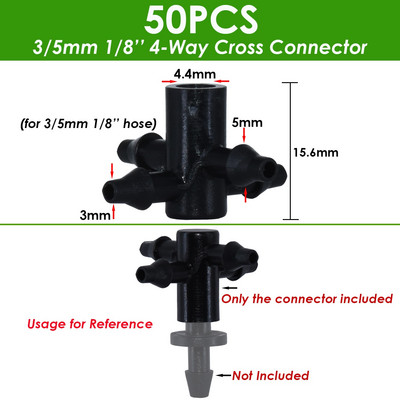 KESLA 50 buc. 3/5 mm furtun ghimpat conector rapid cuplare irigare prin picurare cu 2 căi 4 căi despărțitor furtun comun sistem de udare a grădinii