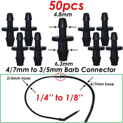 KESLA 50 buc. 3/5 mm furtun ghimpat conector rapid cuplare irigare prin picurare cu 2 căi 4 căi despărțitor furtun comun sistem de udare a grădinii