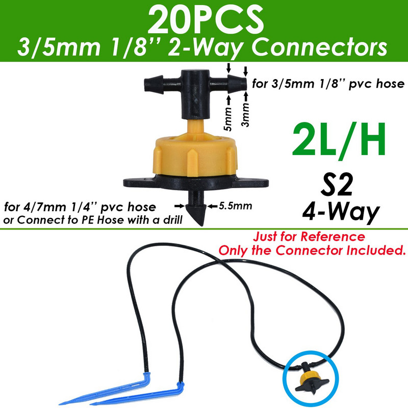 KESLA 50 buc. 3/5 mm furtun ghimpat conector rapid cuplare irigare prin picurare cu 2 căi 4 căi despărțitor furtun comun sistem de udare a grădinii