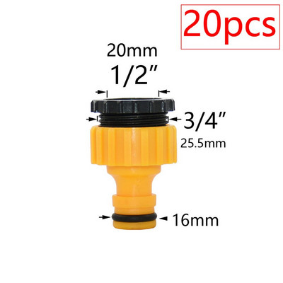 20 vnt sodo žarnos greito montavimo adapteris 1/2" 3/4" 1" žarna laistymo vandens pistoleto stabdymo jungtis Spenelis Sodo čiaupo reduktoriaus mova