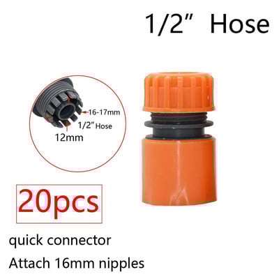 20 vnt sodo žarnos greito montavimo adapteris 1/2" 3/4" 1" žarna laistymo vandens pistoleto stabdymo jungtis Spenelis Sodo čiaupo reduktoriaus mova