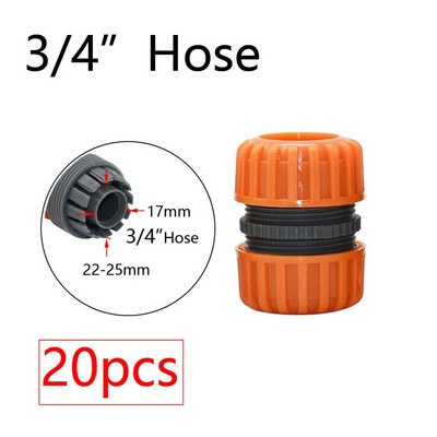 20 vnt sodo žarnos greito montavimo adapteris 1/2" 3/4" 1" žarna laistymo vandens pistoleto stabdymo jungtis Spenelis Sodo čiaupo reduktoriaus mova