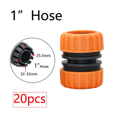 20 vnt sodo žarnos greito montavimo adapteris 1/2" 3/4" 1" žarna laistymo vandens pistoleto stabdymo jungtis Spenelis Sodo čiaupo reduktoriaus mova