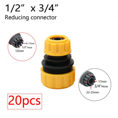 20 vnt sodo žarnos greito montavimo adapteris 1/2" 3/4" 1" žarna laistymo vandens pistoleto stabdymo jungtis Spenelis Sodo čiaupo reduktoriaus mova