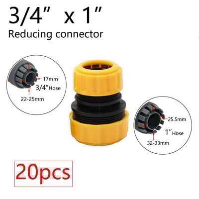 20 vnt sodo žarnos greito montavimo adapteris 1/2" 3/4" 1" žarna laistymo vandens pistoleto stabdymo jungtis Spenelis Sodo čiaupo reduktoriaus mova