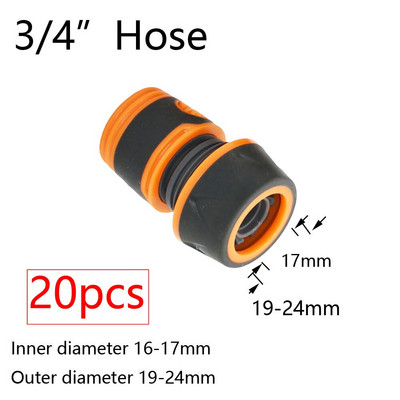 20 vnt sodo žarnos greito montavimo adapteris 1/2" 3/4" 1" žarna laistymo vandens pistoleto stabdymo jungtis Spenelis Sodo čiaupo reduktoriaus mova