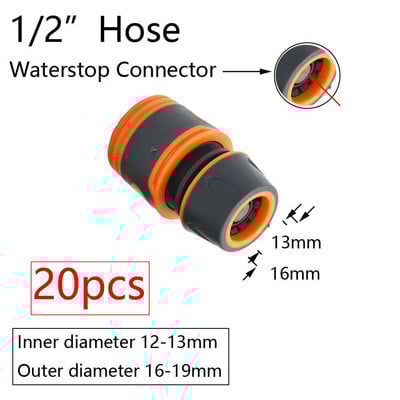 20 vnt sodo žarnos greito montavimo adapteris 1/2" 3/4" 1" žarna laistymo vandens pistoleto stabdymo jungtis Spenelis Sodo čiaupo reduktoriaus mova