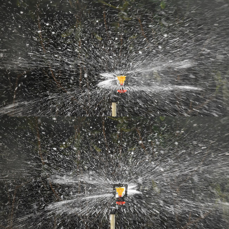 KESLA 50 buc. Aspersoare la 360 de grade, micro pulverizatoare pe țăruș de 20 cm, duze de udare pentru irigare prin murdărie de grădină, gazon pentru plante pentru furtun de 1/4 inch