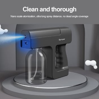 K5 Nano спрей пистолет Синя светлина Алкохолна дезинфекционна пръскачка Акумулаторна пулверизираща дезинфекционна пистолет за домашна градина Високо качество