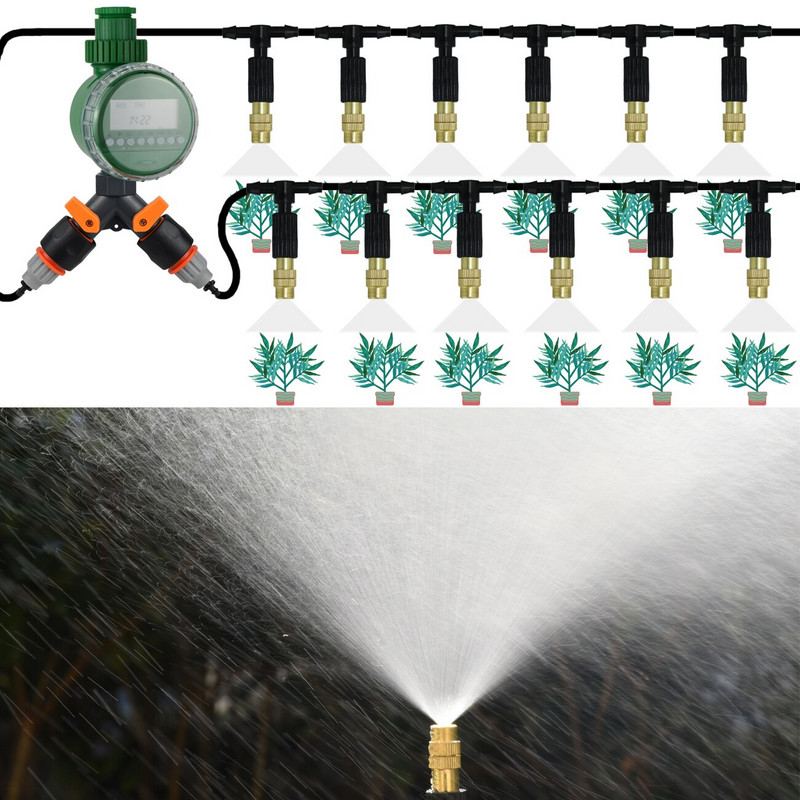 KESLA 5M-50M automatikus kerti öntözőrendszer készletek saját kerti öntözőkészlet mikro csepegtető köd spray hűtőrendszer gyep