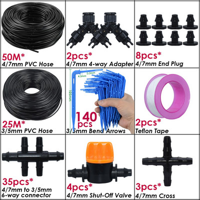KESLA automatikus öntöző csepegtető öntözőrendszer készlet 4/7 mm-től 3/5 mm-ig tömlő csepegtetők házikerti cserepes növény Bonsai üvegházhoz