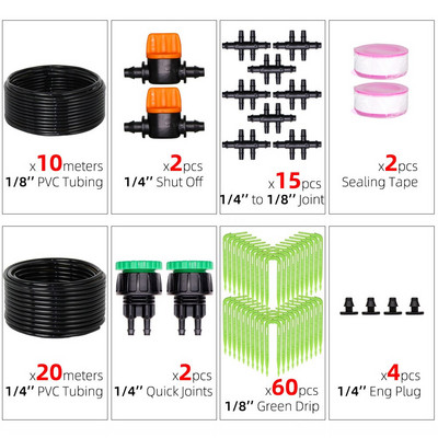 Kerti öntöző csepegtető készlet Zöld ívelt nyíl csepegtető 3/5 mm-től 4/7 mm-ig tömlőcsatlakozó üvegházi öntözés cserepes víztakarékos