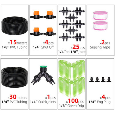 Kerti öntöző csepegtető készlet Zöld ívelt nyíl csepegtető 3/5 mm-től 4/7 mm-ig tömlőcsatlakozó üvegházi öntözés cserepes víztakarékos
