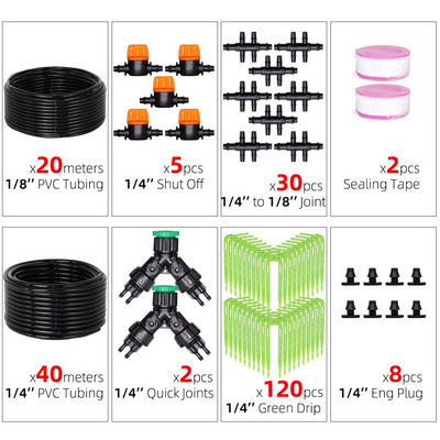Kerti öntöző csepegtető készlet Zöld ívelt nyíl csepegtető 3/5 mm-től 4/7 mm-ig tömlőcsatlakozó üvegházi öntözés cserepes víztakarékos
