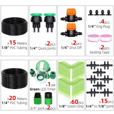 Kerti öntöző csepegtető készlet Zöld ívelt nyíl csepegtető 3/5 mm-től 4/7 mm-ig tömlőcsatlakozó üvegházi öntözés cserepes víztakarékos