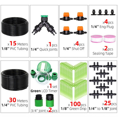 Kerti öntöző csepegtető készlet Zöld ívelt nyíl csepegtető 3/5 mm-től 4/7 mm-ig tömlőcsatlakozó üvegházi öntözés cserepes víztakarékos