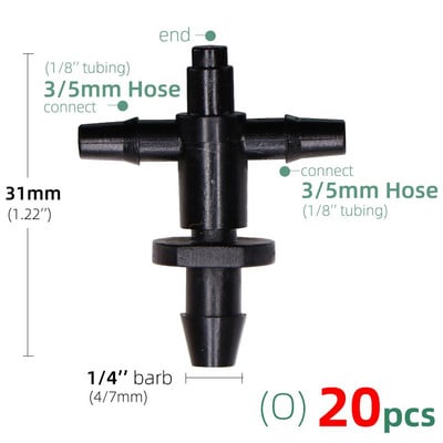 Kerti öntöző csepegtető készlet Zöld ívelt nyíl csepegtető 3/5 mm-től 4/7 mm-ig tömlőcsatlakozó üvegházi öntözés cserepes víztakarékos